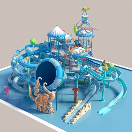 Gioco Gonfiabile per Bambini Castello Parco Acquatici Scivolo Saltarello  Pompa