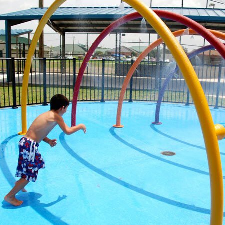 spray park with water games