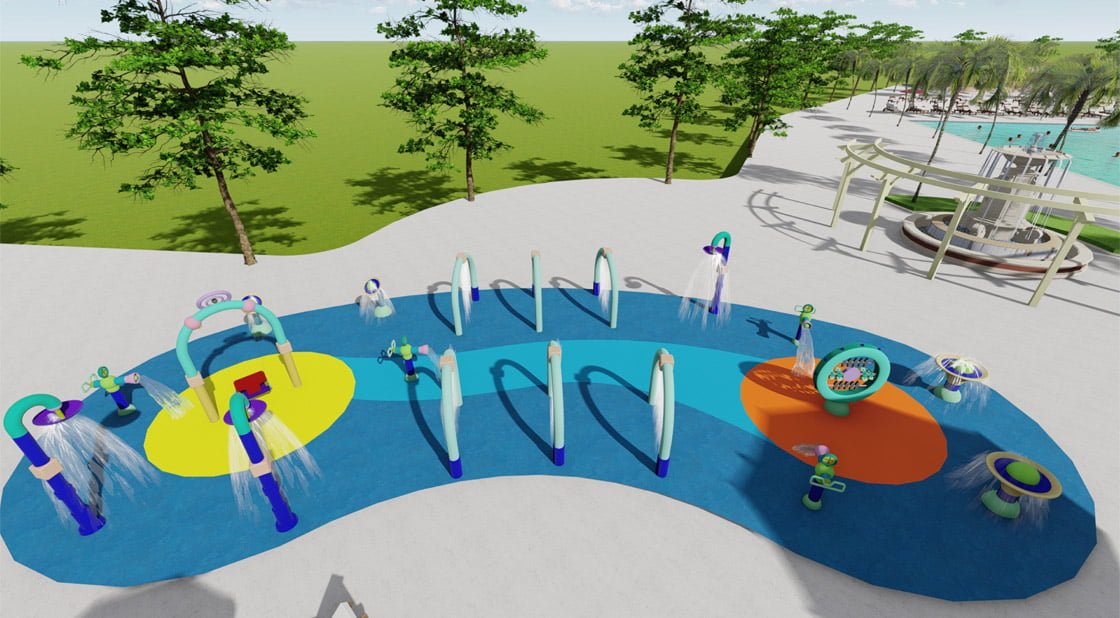 spray park giochi acquatici bambini