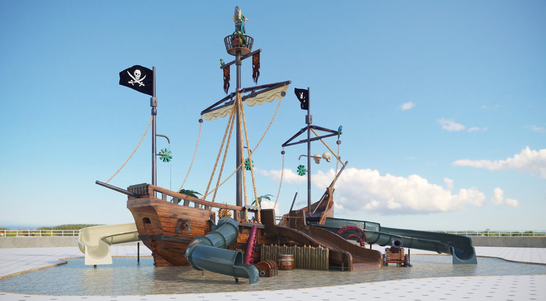 giochi acquatici nave pirata galeone