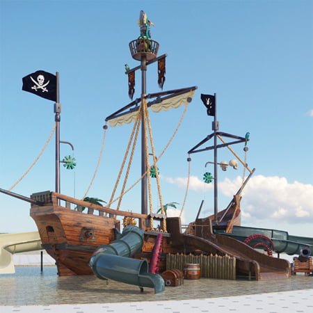 pirate ship water playground water toys