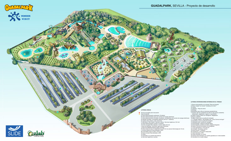 Aquapark construction project legend